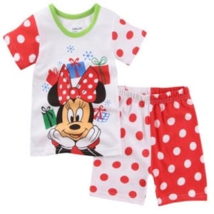 Minnie Mouse sommarpyjamas för flickor vit och röd