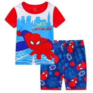 Spiderman sommarpyjamas för pojkar av högkvalitativ bomull