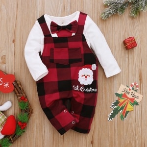 Julklädsel Bow tie för nyfödd pojke 0-12 månader på ett bord
